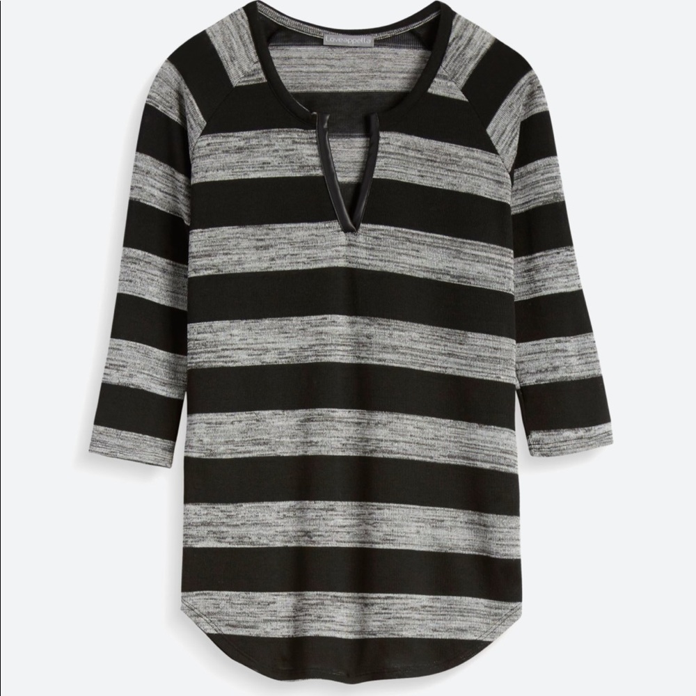 Loveappella stitch fix shirt Medium gray/black stripe